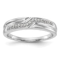 14K White Gold 1/10 carat Diamond Complete Men's Band, 0.102 ct