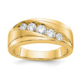 True Origin 14K Men's 1/2 carat Lab Grown Diamond VS/SI  D E F  Brushed and Polished Band, 0.498 ct, Size 10