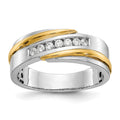 True Origin 14K Two-tone Men's 1/3 carat Lab Grown Diamond VS/SI  D E F  Brushed and Polished Band, 0.287 ct, Size 10