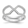 True Origin 14K White Gold 1/2 carat Lab Grown Diamond VS+ F+ Complete Geometric Ring, 0.45 ct, Size 7