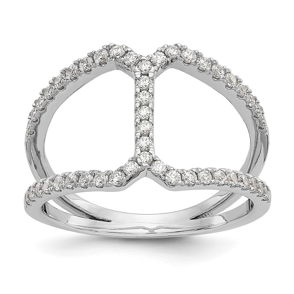 True Origin 14K White Gold 1/2 carat Lab Grown Diamond VS+ F+ Complete Geometric Ring, 0.47 ct, Size 7