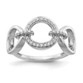 14k White Gold 1/6 carat Diamond Fancy Circles Ring, 0.15 ct, Size 7