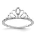 14k White Gold 1/10 carat Diamond Tiara Ring, 0.105 ct, Size 7