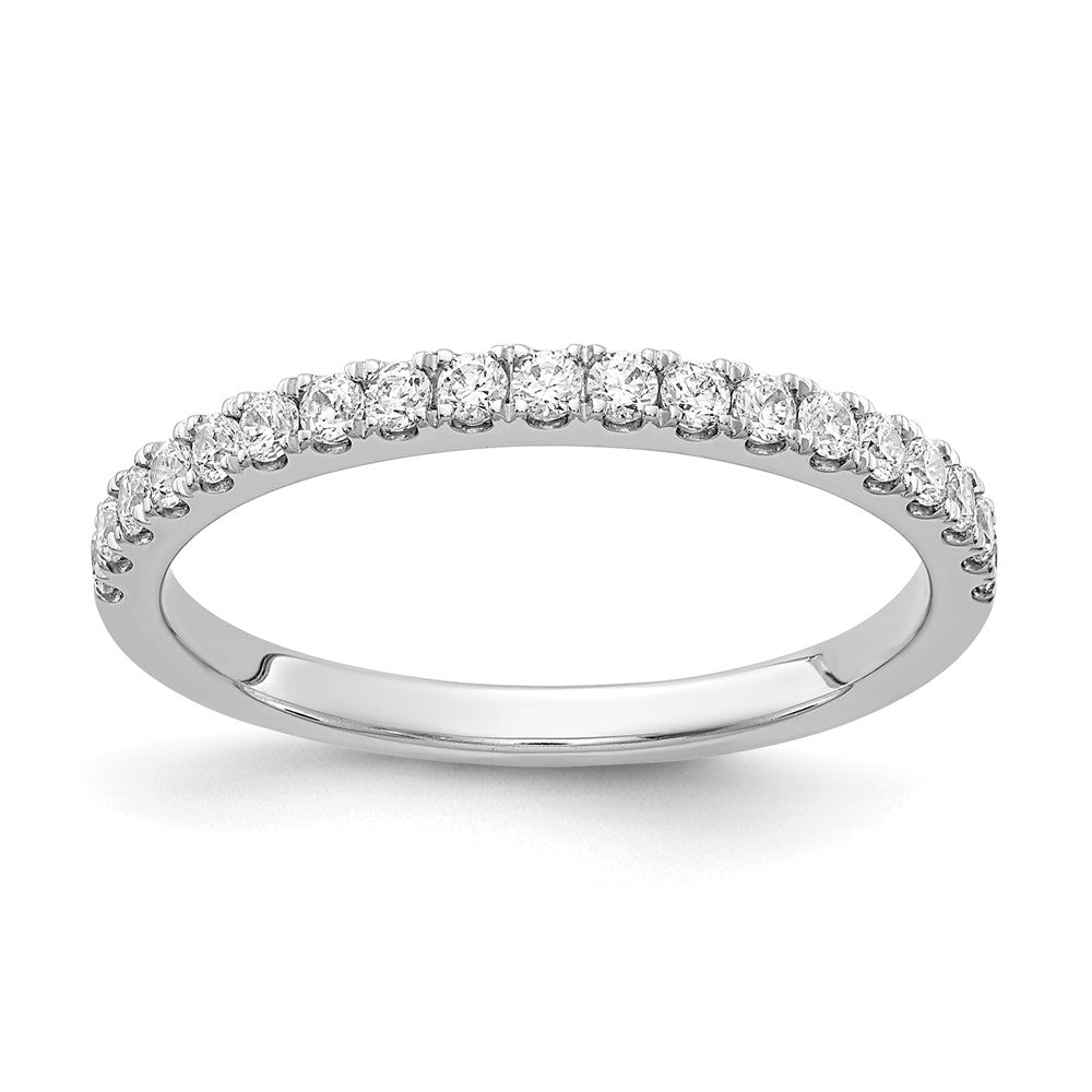 14k White Gold 2mm 3/8 carat Diamond Band, 0.38 ct, Size 7