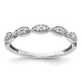 14k White Gold 3mm 1/6 carat Diamond Fancy Band, 0.15 ct, Size 7