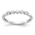 14k White Gold 3mm 5-stone 1/4 carat Diamond Band, 0.25 ct, Size 7