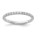 14k White Gold 2mm 1/3 carat Diamond Band, 0.34 ct, Size 7, 2 mm