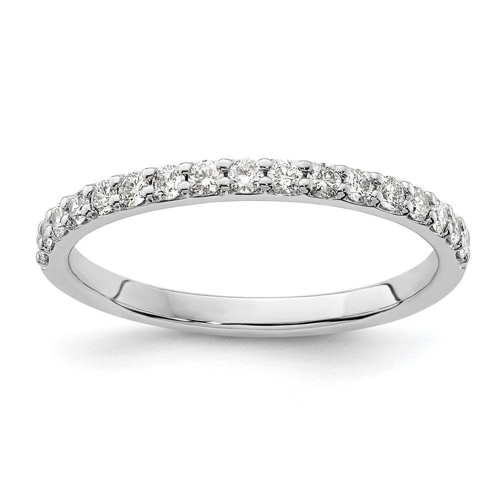 14k White Gold 2mm 1/3 carat Diamond Band, 0.34 ct, Size 7, 2 mm