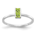 14k White Gold Two-3mm Princess-cut Peridot Ring, 0.24 ct, Size 7