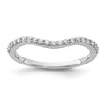 14k White Gold 2mm 1/5 carat Diamond Curved Band, 0.21 ct, Size 7