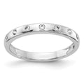 14k White Gold 2mm 7-stone 1/6 carat Diamond Band, 0.14 ct