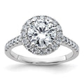 14kw 2 1/3ct. D E F Pure Light Round Halo Moissanite Engagement Ring, 2.01 ct, Size 7, 2 mm