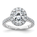 14kw 2ct. D E F Pure Light Ova Halo Moissanite Engagement Ring, 1.85 ct, Size 7, 2.1 mm
