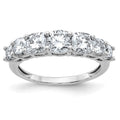 14kw 1 7/8ct. 7 Stone D E F Pure Light Moissanite Band, 1.64 ct, 1.8 mm