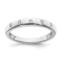 14k White Gold 3mm 5-stone 1/20 carat Diamond Band, 0.06 ct, Size 7, 3 mm
