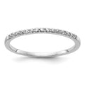14k White Gold 2mm 1/8 carat Diamond Band, 0.12 ct, Size 6.75, 2 mm