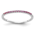 14k White Gold Pink Sapphire Band, 0.24 ct, Size 6.75, 2 mm