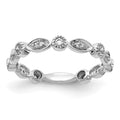 14k White Gold 3mm 1/5 carat Diamond Fancy Band, 0.2 ct, Size 7, 2.25 mm