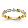 14k 3mm 1/5 carat Diamond Fancy Band, 0.2 ct, Size 7, 2.25 mm