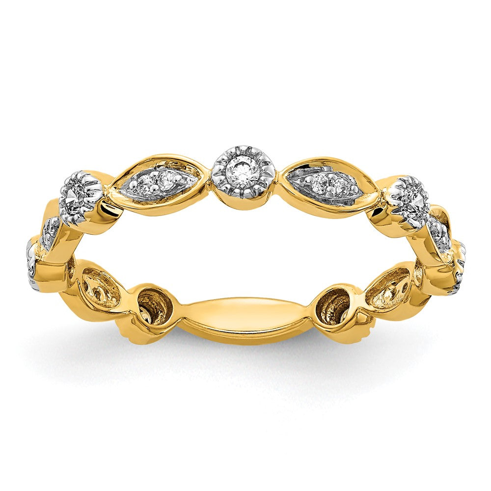 14k 3mm 1/5 carat Diamond Fancy Band, 0.2 ct, Size 7, 2.25 mm