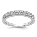 14k White Gold 2-row Diamond Band, 0.413 ct, Size 6.75