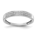 14k White Gold 3mm 2-row 1/8 carat Diamond Band, 0.12 ct, Size 7