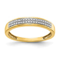 14k 3mm 2-row 1/8 carat Diamond Band, 0.12 ct, Size 7