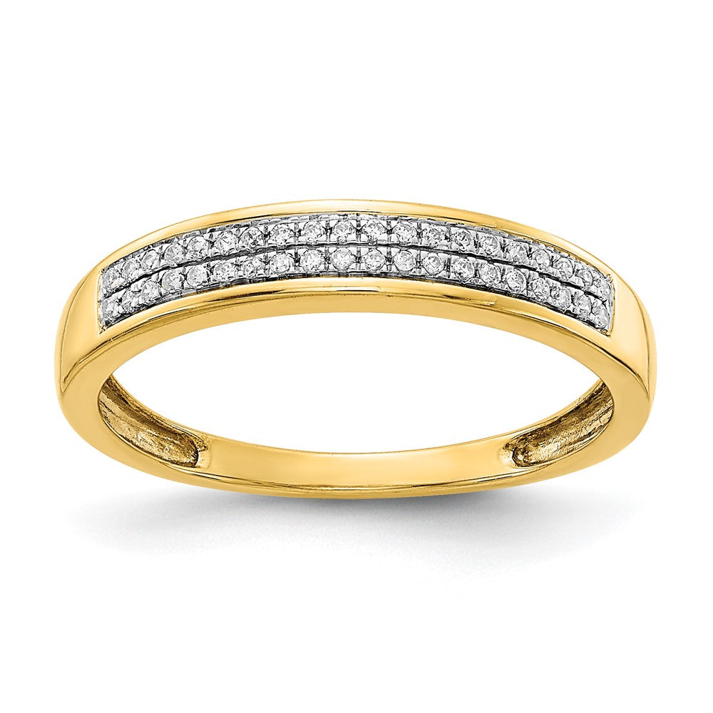 14k 3mm 2-row 1/8 carat Diamond Band, 0.12 ct, Size 7