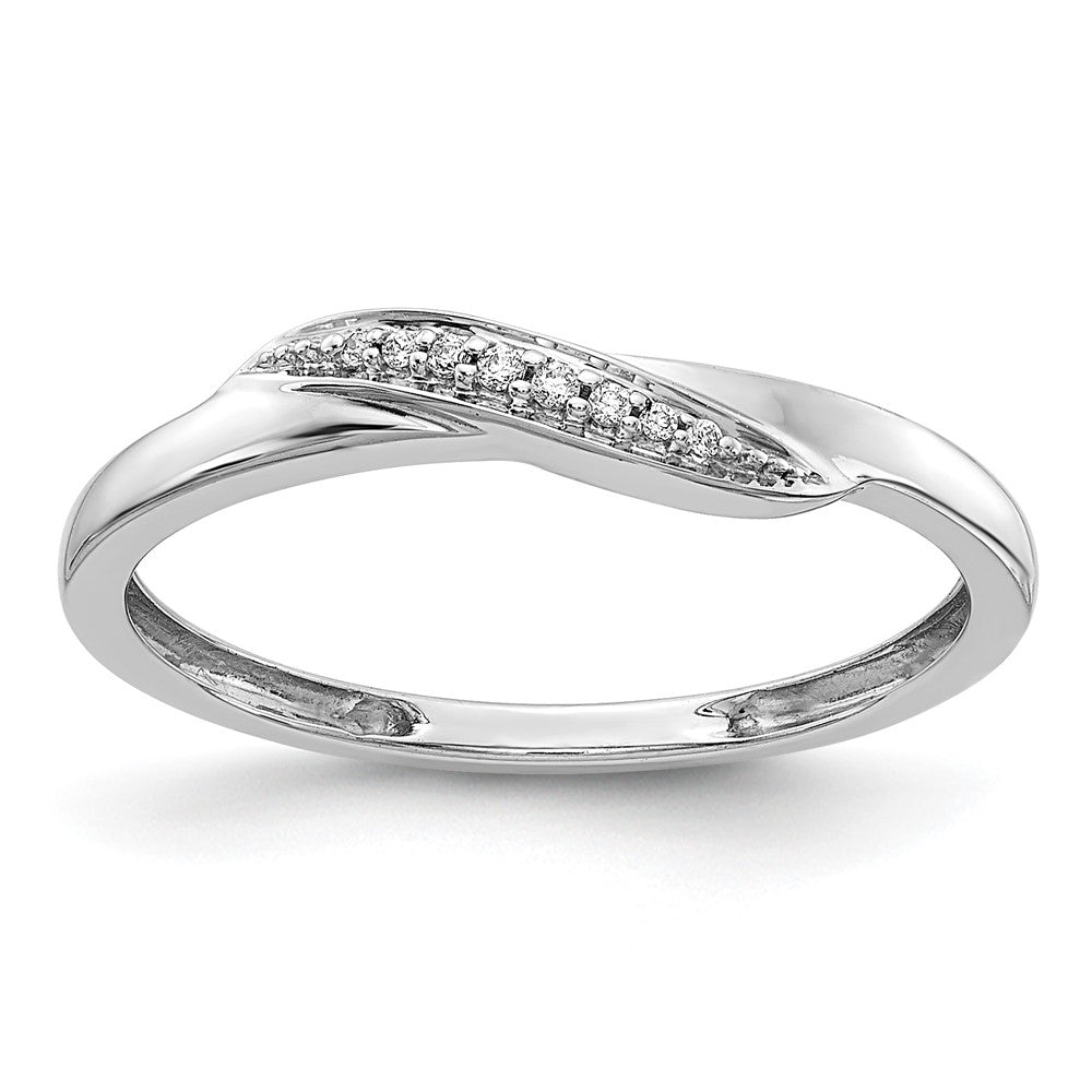 14k White Gold 1/20 carat Diamond Ring, 0.029 ct, Size 7