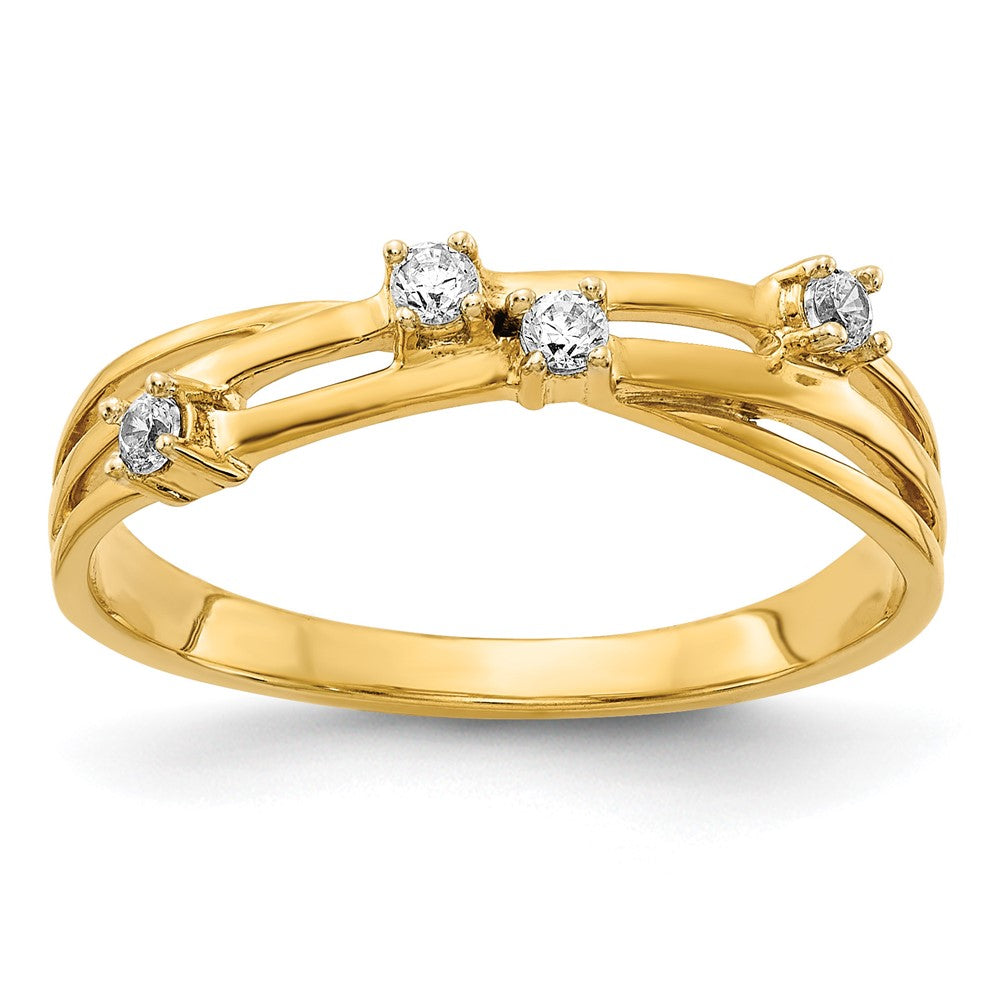 14k 1/10 carat Diamond Fashion Ring, 0.11 ct, Size 7