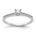 14k White Gold 1/10 carat Diamond Ring, 0.1 ct, Size 7