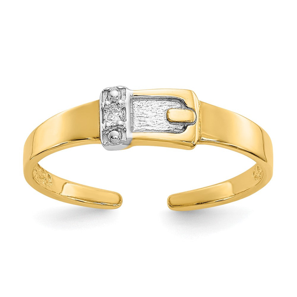 14k .01 carat Diamond Buckle Toe Ring, 0.01 ct