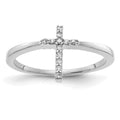 14k White Gold 1/15 carat Diamond Cross Ring, 0.072 ct, Size 6