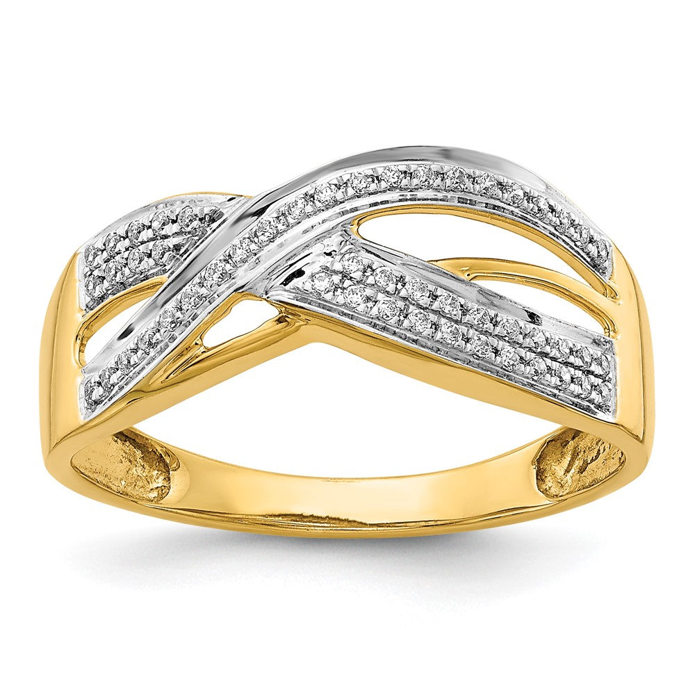 14k Polished 1/6 carat Diamond Ring, 0.153 ct, Size 7