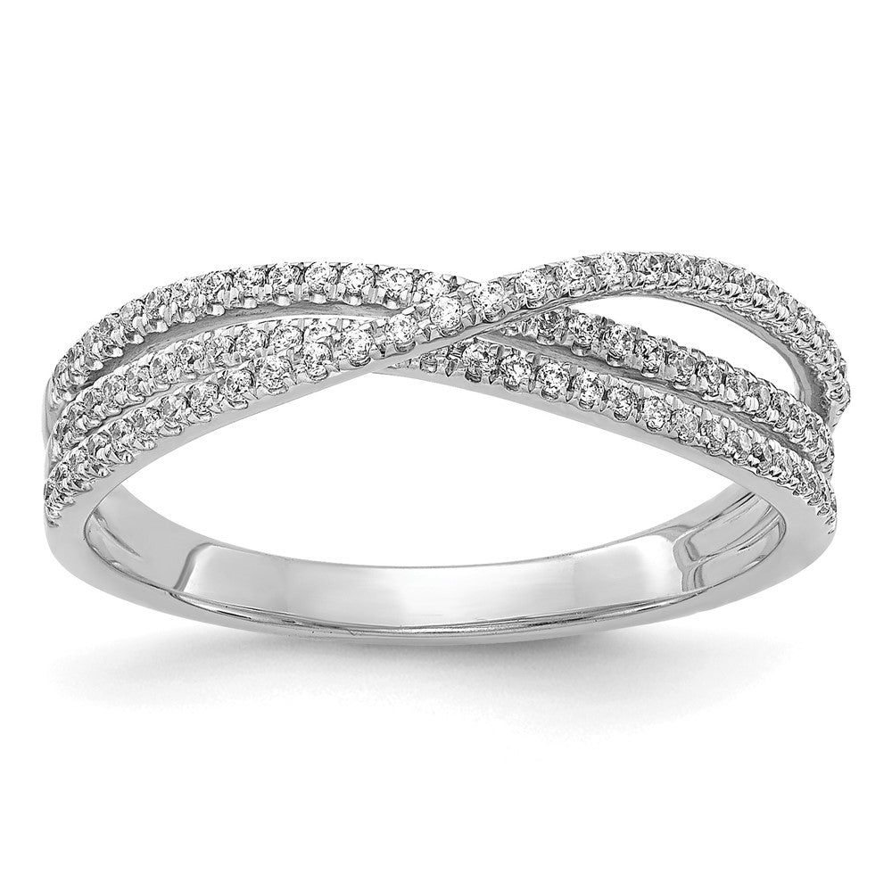 14k White Gold 1/4 carat Diamond 3-Strand Ring, 0.261 ct, Size 7