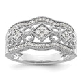 14k White Gold 1/4 carat Diamond Vintage Ring, 0.328 ct, Size 7