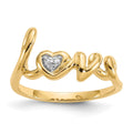 14k Diamond LOVE Ring, 0.009 ct, Size 7, 2 mm