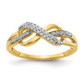 14k 1/10 carat Diamond Infinity Symbol Ring, 0.104 ct, Size 7, 2 mm