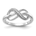 14k White Gold 1/15 carat Diamond Infinity Ring, 0.08 ct, Size 7