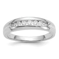 IB Goodman 14k White Gold 1/3 carat Diamond 7-stone Mens Channel Ring, 0.32 ct, Size 10, 5 mm