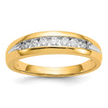 IB Goodman 14k and White Rhodium 1/3 carat Diamond 7-stone Mens Channel Ring, 0.32 ct, Size 10, 5 mm