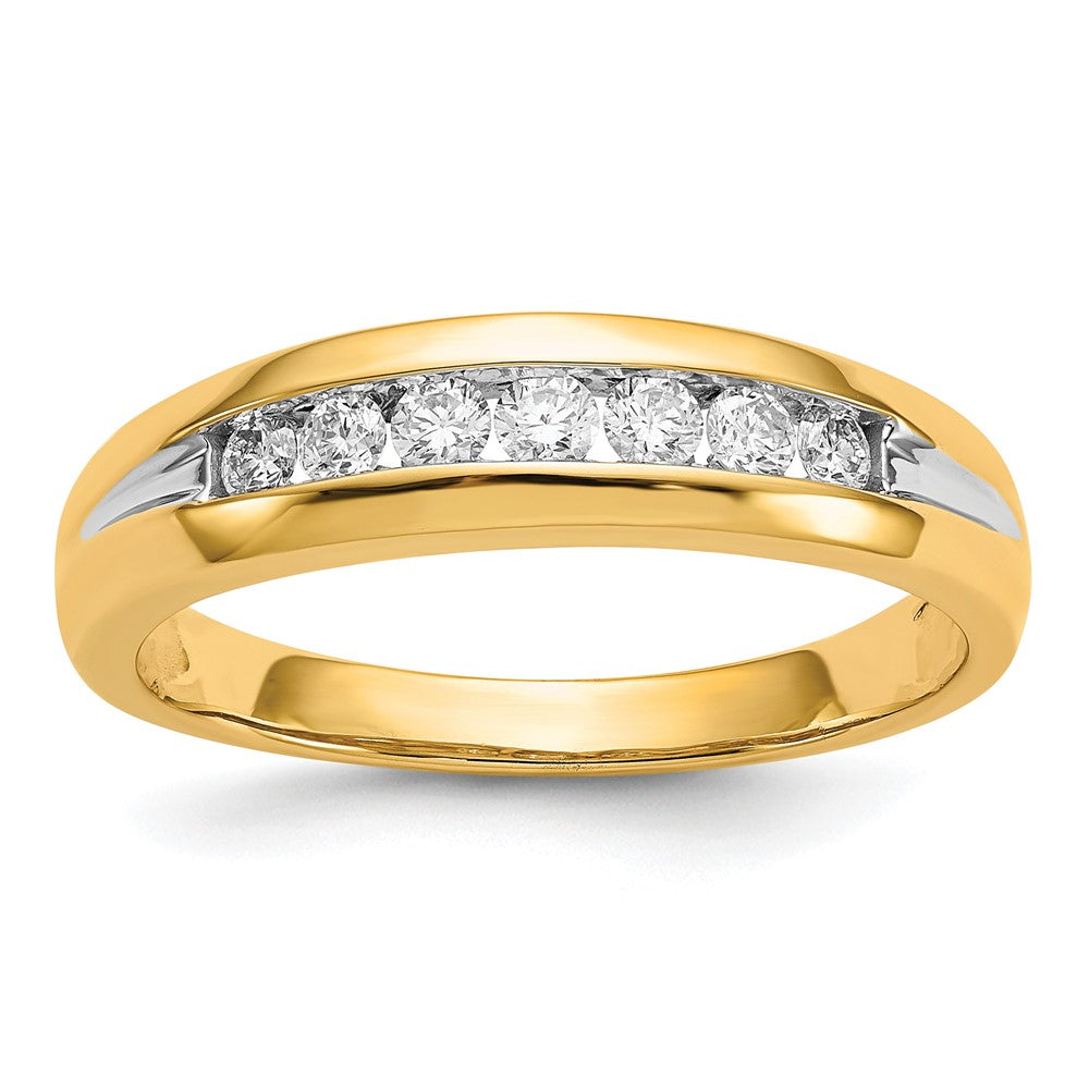 IB Goodman 14k and White Rhodium 1/3 carat Diamond 7-stone Mens Channel Ring, 0.32 ct, Size 10, 5 mm