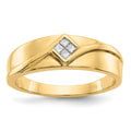 IB Goodman 14k 1/10 carat Diamond Square Cluster Mens Ring, 0.1 ct