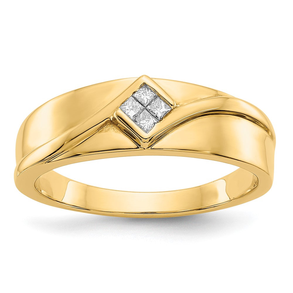 IB Goodman 14k 1/10 carat Diamond Square Cluster Mens Ring, 0.1 ct