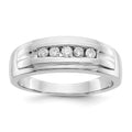 IB Goodman 14k White Gold 1/4 carat Diamond 5-stone Mens Channel Ring, 0.25 ct, Size 10