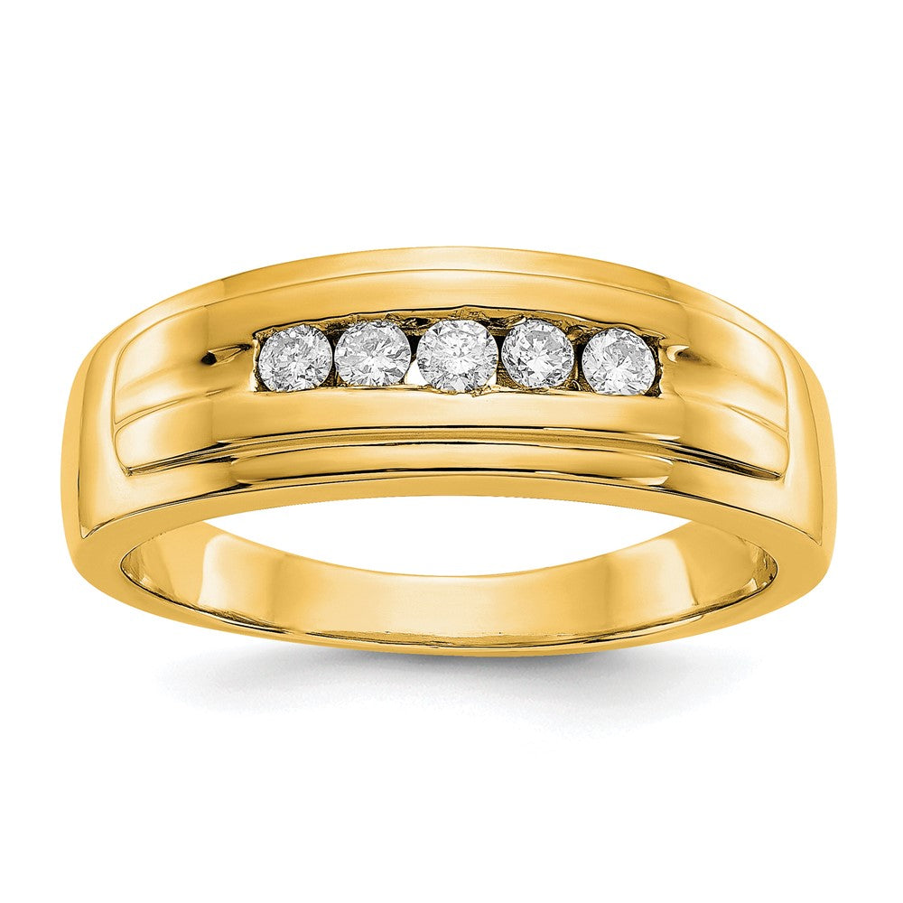 IB Goodman 14k 1/4 carat Diamond 5-stone Mens Channel Ring, 0.25 ct, Size 10