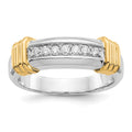 IB Goodman 14k Two-tone 1/4 carat Diamond 7-stone Mens Ring, 0.246 ct, Size 10
