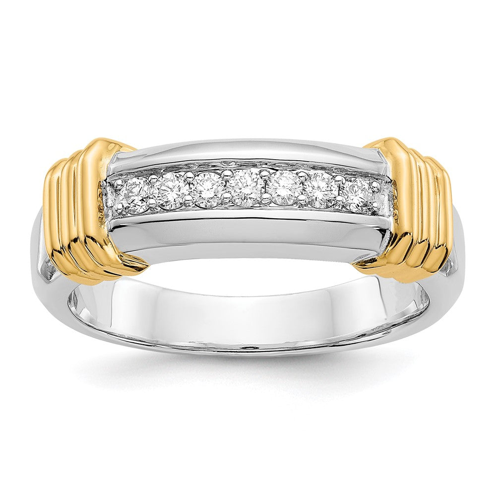 IB Goodman 14k Two-tone 1/4 carat Diamond 7-stone Mens Ring, 0.246 ct, Size 10