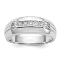 IB Goodman 14k White Gold 1/10 carat Diamond 5-stone Mens Ring, 0.1 ct