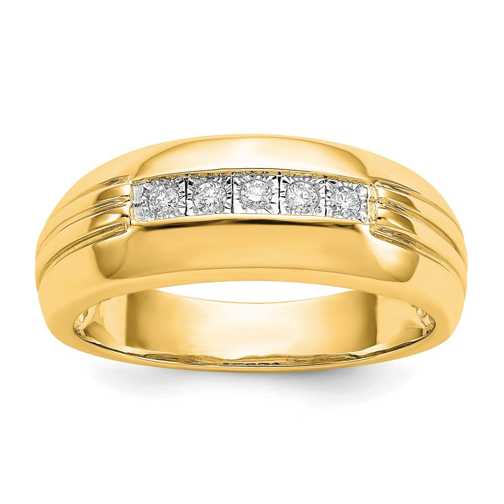 IB Goodman 14k 1/10 carat Diamond 5-stone Mens Ring, 0.1 ct